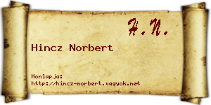 Hincz Norbert névjegykártya